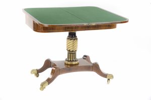 A Regency Walnut Cross-Banded Card Table
