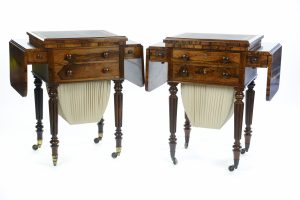 Gillows of London and Lancaster a Matched Pair of Rosewood Worktables