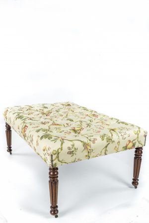 A William IV Deep Buttoned Ottoman / Coffee Table on Gillow Style Legs