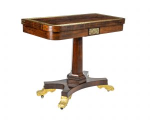 A Georgian Rosewood Fold-Over Card Table Attributed to Gillows