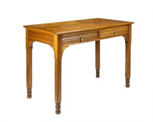 An Early 20th Century Lime Side Table With Two Frieze Drawers by Gillows