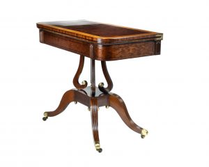 A Regency Mahogany Empire Style Fold Over Tea Table, Circa 1815 Attributed to Thomas Hope