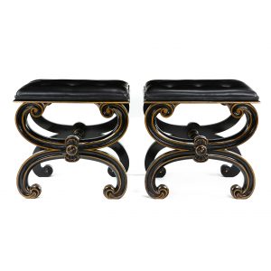 A pair of Thomas Hope designed stools