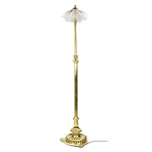 Late 19th C brass standard lamp
