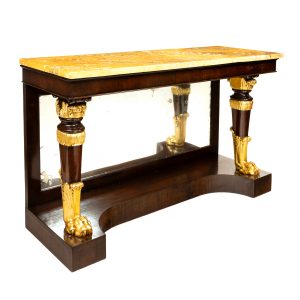 A 19th Century Regency Mahogany Veneered & Parcel Gilt Console Table